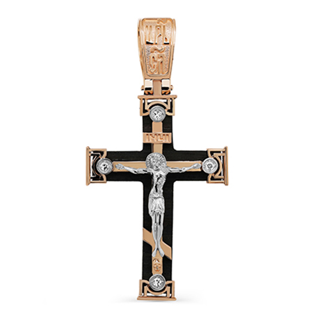 Крест, золото, бриллиант, 3-0381-1000